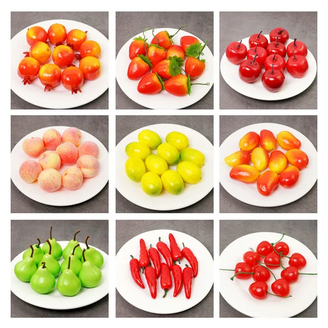 10/pcs lot Mini Simulation Foam Fruit And Vegetables Artificial Kitchen Toys For Children Pretend Play Toy Dollhouse Accessorie 4