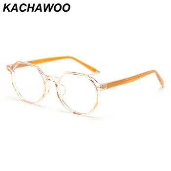 

Kachawoo polygon glasses frame male yellow black grey retro glasses female optical Christmas gift items clear lens Korean