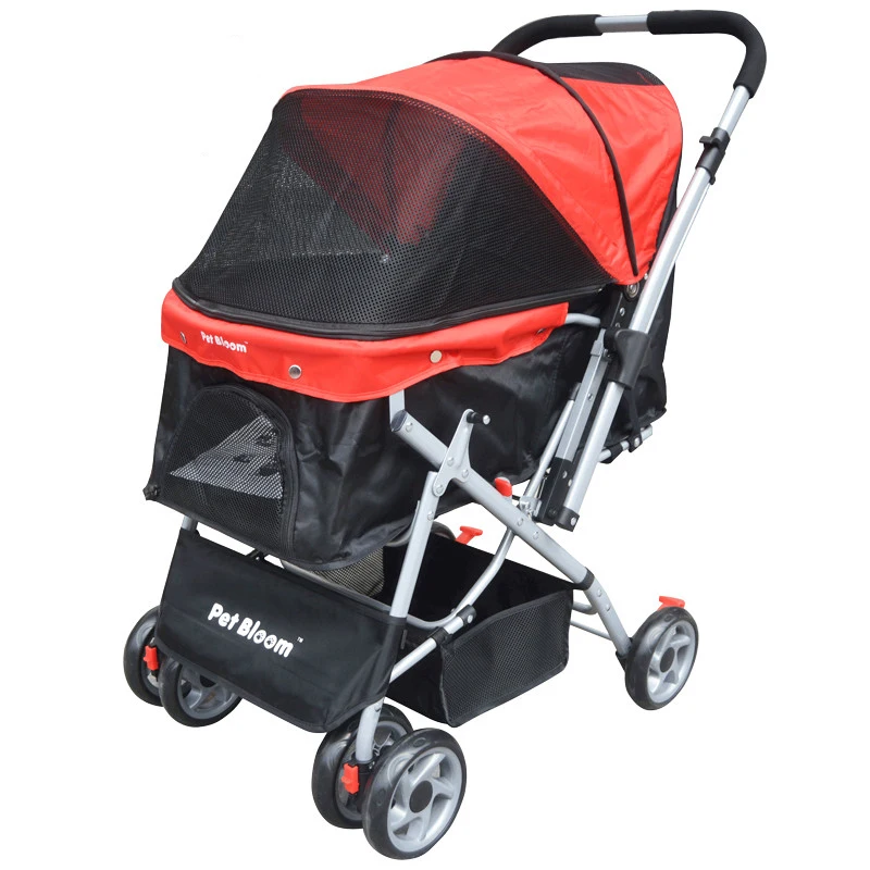 Портативная Складная Тележка для животных средних размеров, кошек, собак, Тедди, клетка, трехколесный дорожный светильник, прогулочная коляска для домашних животных