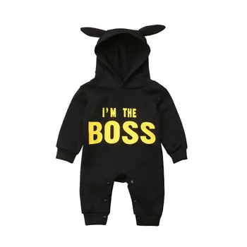 

Autumn Winter Hooded Boss Romper newborn girl clothes Infant Hoodies Jumpsuits Outfits baby boy newborn clothes Cotton