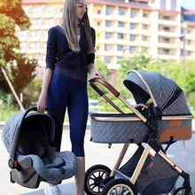 Frame Baby Stroller Baby-Carriage Folding Royal Luxury Kinderwagen Aluminum High-Landscape