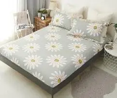  Cotton Bed Sheet with Elastic Rubber Fitted Sheet Bed Linens Deep Pocket Twin Queen Double Sinlge R