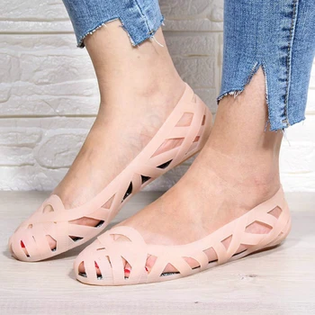 

Summer Women Sandals Flats Platform Hollow Out Round Toe Beach Solid Soft Casual Fashion Female Ladies Shoes Zapatos De Mujer