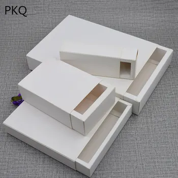 

30pcs Kraft Drawer Box White Packaging Boxes Black Cardboard Packaging Box DIY Soap Craft Gift Box Multi size