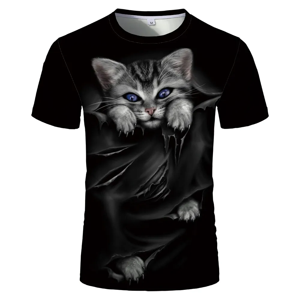 

2020 Cat Fashion Men T Shirt Black Invisible 3d Print And Women Funny T Shirts 3d T Shirt Printer 3d T Shirt Printer