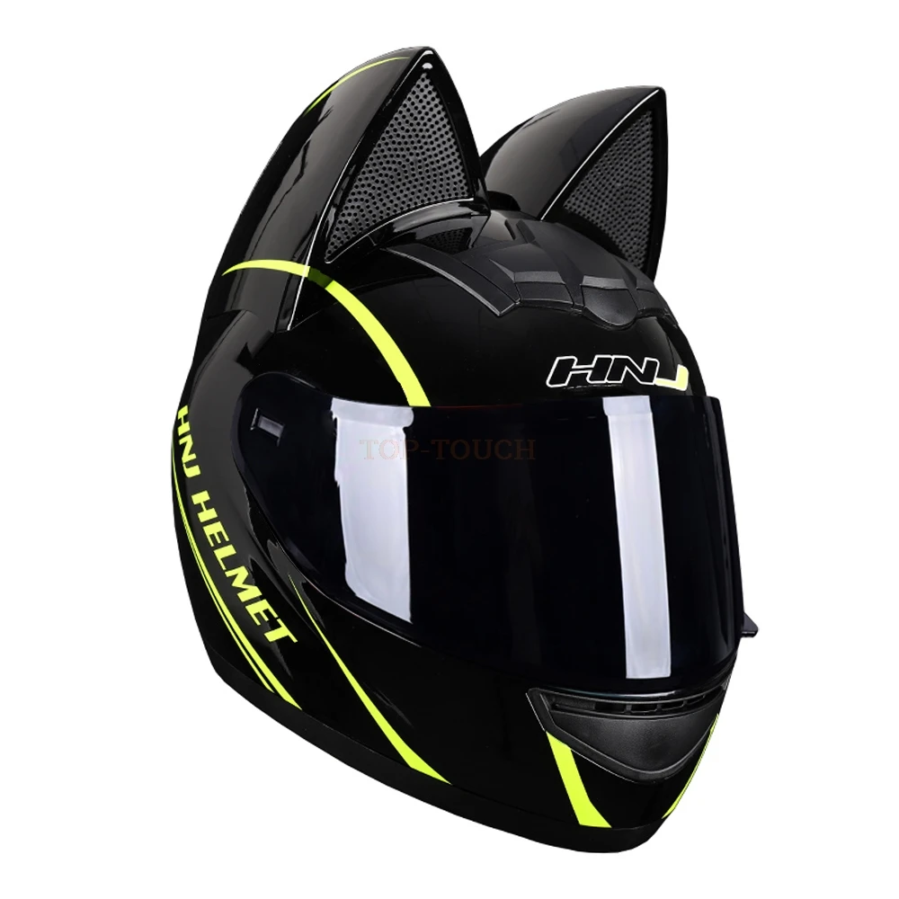 猫耳ヘルメット　フルフェイス Amazon.co.jp: 大人用フルフェイス猫耳オートバイヘルメット
