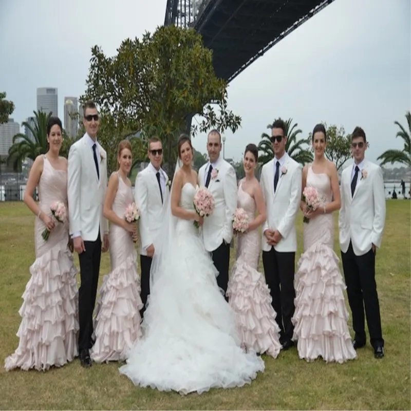 

2018 Ivory White Wedding Suits For Men 2 Piece Latest Coat Pants Designs Skinny Groom Best Man Blazer Custom 429