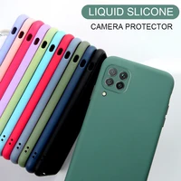 Nowy aparat Protector płynny silikonowy futerał na telefon do Samsung Galaxy A12 A42 A22 4G 5G oryginalny miękki tylna pokrywa A 12 42 2021 2020 1