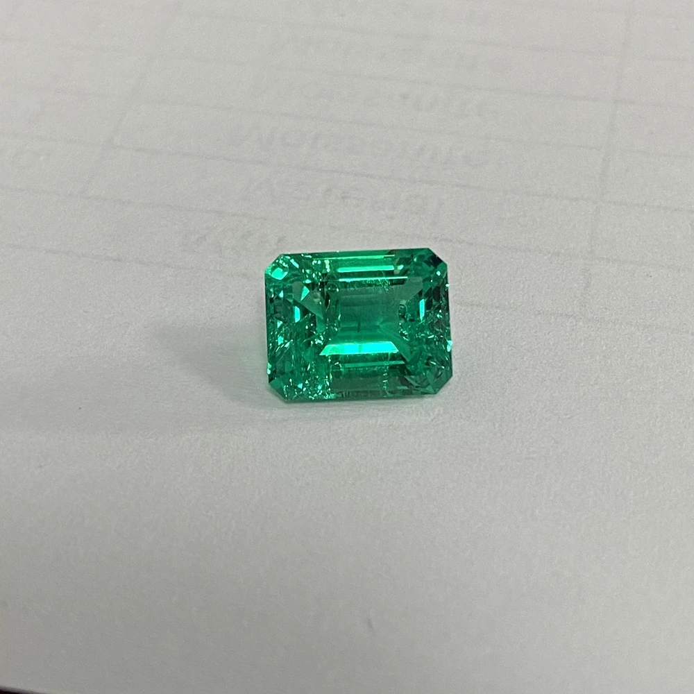 Mosangnai 8X10Mm 2.5 Carati Idrotermale Verde Colombia Smeraldo Pietra Fior Ring Making