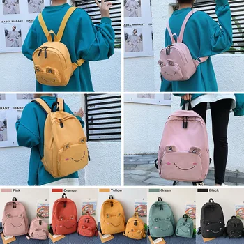 

Cute School Bags for Girls Solid Color Travel Backpack Large Capacity Student School Bag