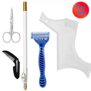 

Beard Care Set Beard Shape Comb Beard Stylus With Pencil Sharpener Folding Comb Manual Razor Small Scissors Shaving Barber Tools