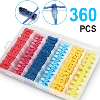 

T-Tap Wire Connectors Self-Stripping Quick Splice Electrical Wire Terminals Insulated Male Quick Disconnect Spade Terminals Kit