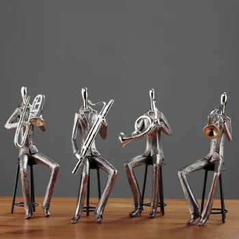 

EUROPEAN ABSTRACT FIGURE SCULPTURE ART MUSIC PEOPLE BAND RESIN ORNAMENTS HOME FURNISHING DECORATION LIVINGROOM FIGURINES CRAFTS