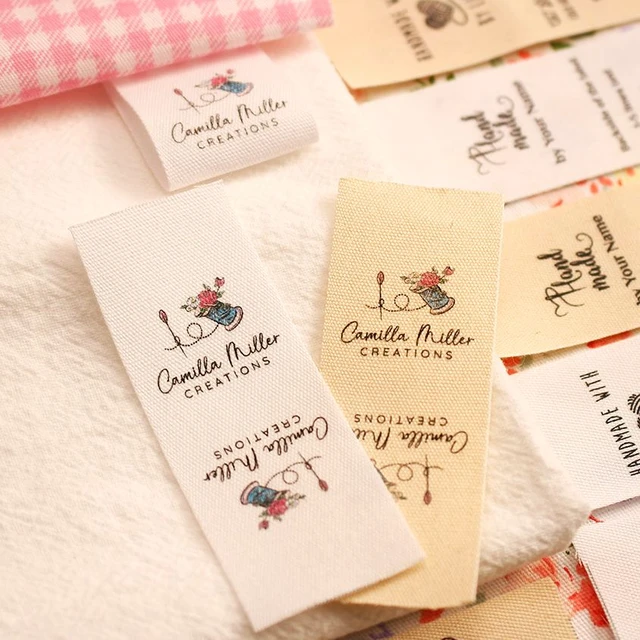 Custom Logo Cotton Sew Label  Custom Sewing Labels Handmade - 30 50mm  Cotton Logo - Aliexpress