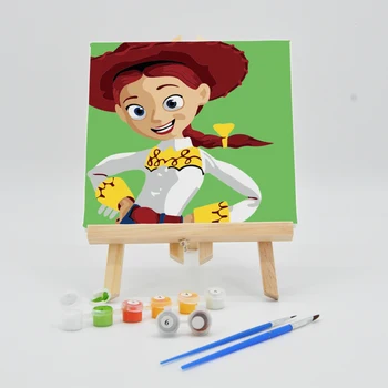 

Digital Oil Painting By Number 20×20cm With Frame For Kids DIY On Canvas Cartoon Figure Picture Acrylic Paint Children Coloring