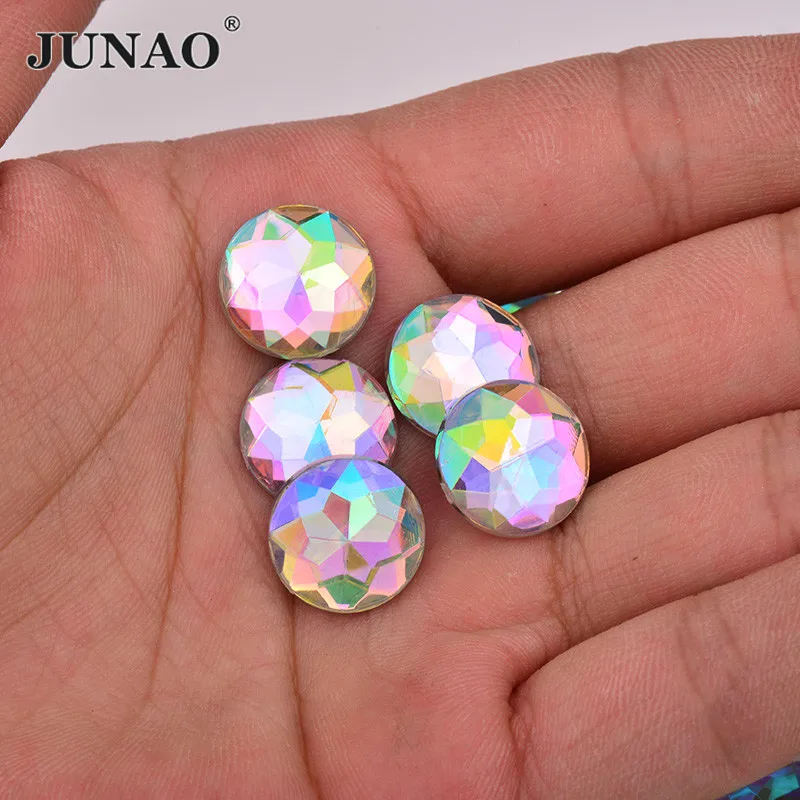 6-8-10-12-20-18-30-36-52mm-Big-Round-Crystal-AB-Rhinestones-Flatback-Acrylic