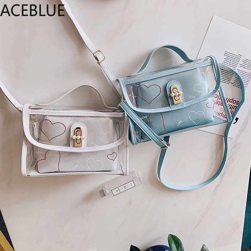 Transparent Bag Women Shoulder PVC Candy Colors Elegant Korean Style Casual All Match Summer Autumn New Removable |