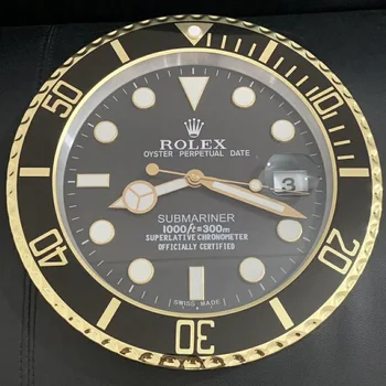 

Luxury luminous Wall Clock Metal Watch rolexes Relogio De Parede Logos Home decor large modern antique clock Office living room
