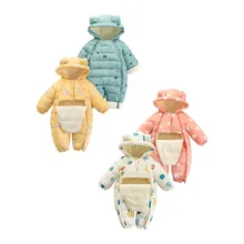 Ropa para bebé, niño y niña, mono de lana con capucha para recién nacido, traje de nieve para bebé, mono infantil