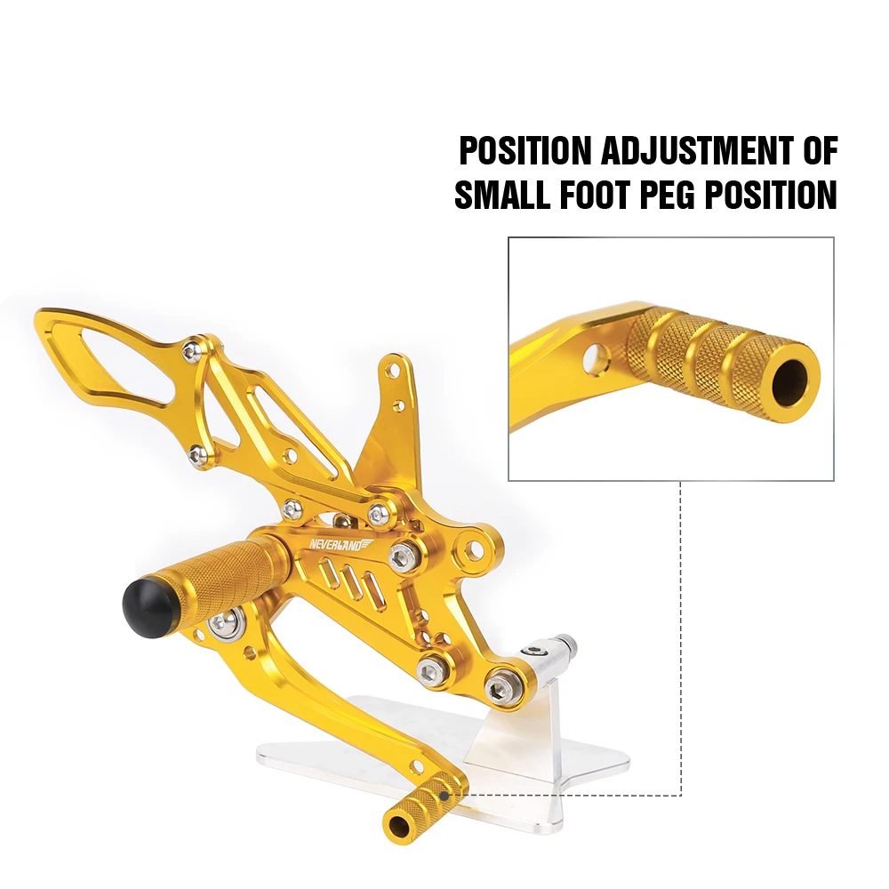 Gloden Design For Honda CBR600RR 2003 2004 2005 2006 Motorcycle CNC Adjustable Rider Rear Sets Rearset Footrest Foot Peg D45