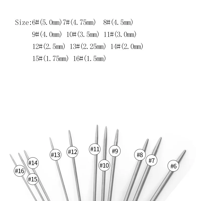 11 размер прямые спицы 25 см 36 см 44 шт. из нержавеющей стали вплетать в пряжу Kitting иглы Набор крючков с сумкой наборы игл для шитья