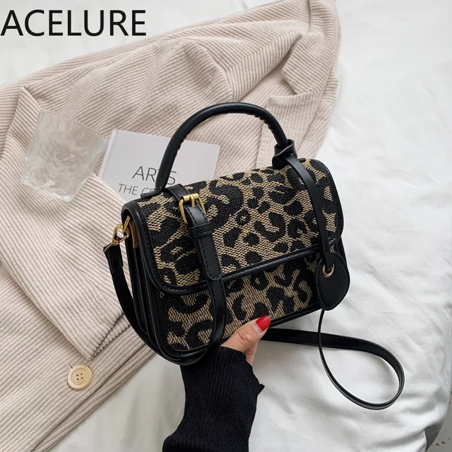 BS ACELURE Leopard PU Leather Small Shoulder Bags Ladies Autumn Winter New High Quality Crossbody Bag Female All-match Handbag 4