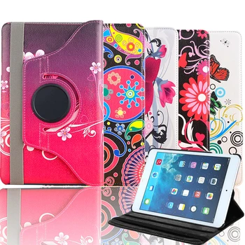 

360 Degrees Rotate Lovely Tablet Case For Ipad Air 1 air 2 9.7 2017 2018 Case Stand PU Leather Cover Case Flower Girl Strap