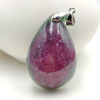 

Genuine Natural Ruby Zoisite Pendant Red Water Drop Women Men 36x24x11mm Gemstone Gift Necklace Pendant Jewelry AAAAA