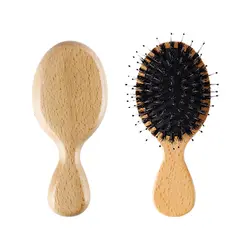 Портативная компактная расческа совершенно новая деревянная ручка натуральный помазок расчески для запутанных волос для волос борода