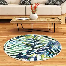 Круглые ковры для гостиной, зеленые тропические принтованные коврики для гостиной, спальни, стула, туалета, ванной, декоративные Нескользящие Коврики для двери