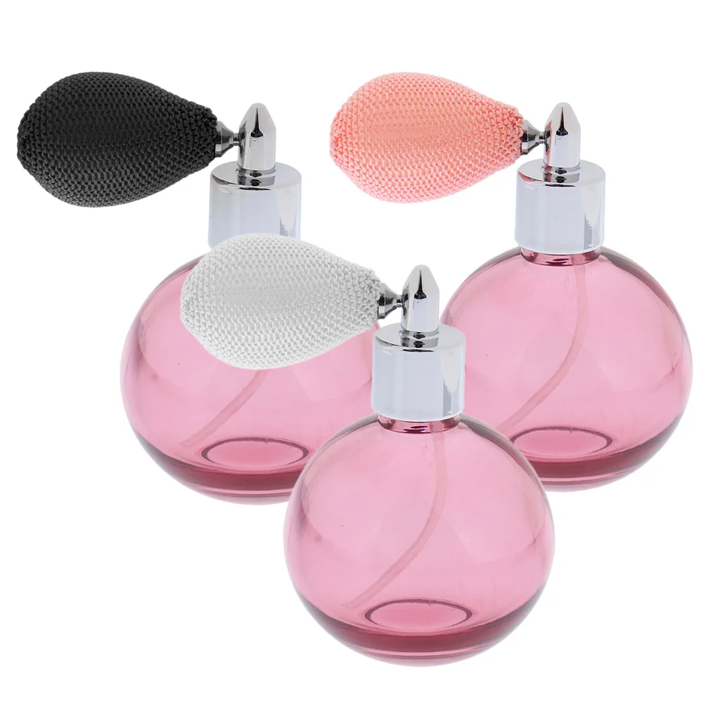 Винтажный флакон для парфюма короткий распылитель многоразовый стеклянный