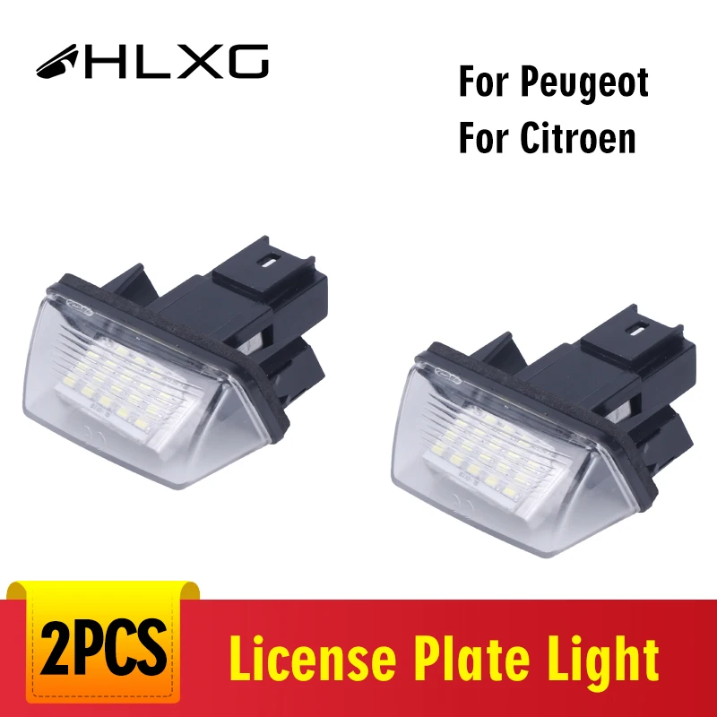 2 шт. без ошибок светодиодный номерной знак огни 18SMD лампочки для peugeot 307 /308/5008 для Citroen XSARA Picasso014