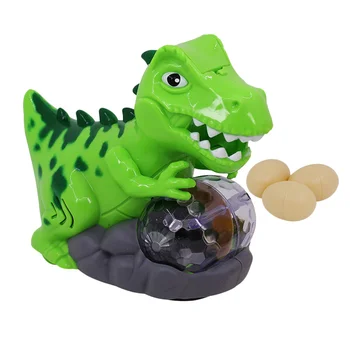 

1pc Electric Walking Dinosaur Lay Eggs Toy with Musical Light Simulation Dinosaur Model for Children Kids with 3 Eggs No Battery