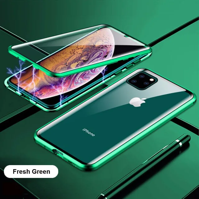 360 Полный корпус Магнитный чехол для iphone 11 pro max Передняя Задняя крышка из закаленного стекла чехлы для iphone 11 pro max крышка телефона на Афон