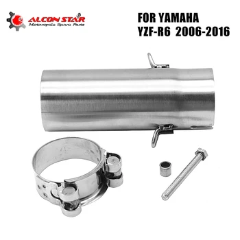 

Alconstar- 51 to 45 mm Mid Pipe For Yamaha R6 YZF-R6 2006-2016 Motorcycle Exhaust Pipe Slip On Original Header Muffler Racing