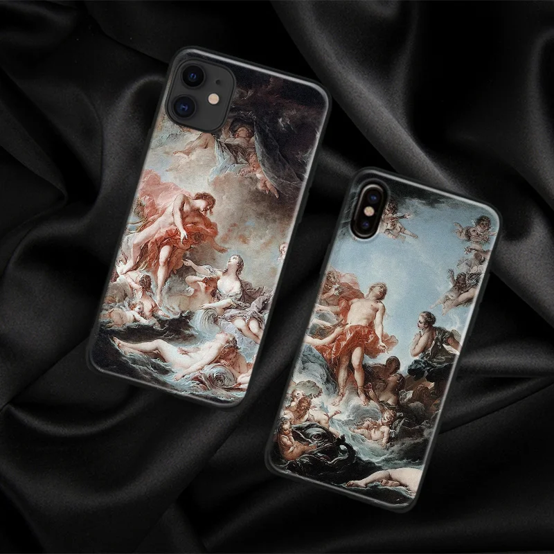 Rococo Renaissance Religious Art Vintage Soft Silicone Phone Case Cover