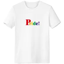 Pride LGBT Rainbow Homo Crew-Neck White T-shirt Spring Summer Tagless Comfort Sports T-shirts Gift