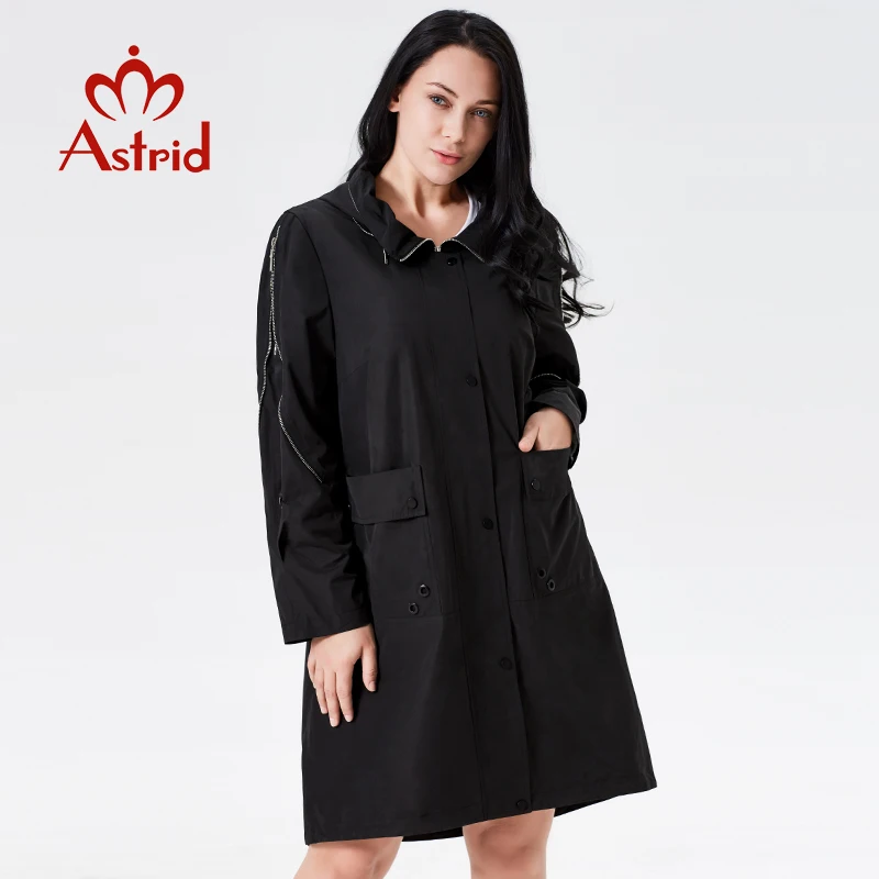 En Ligne 2019 trench coat printemps femmes à capuche mode femme trench vêtements classique manteau femme hiver Ukraine dames nouveau astrid AS 7007