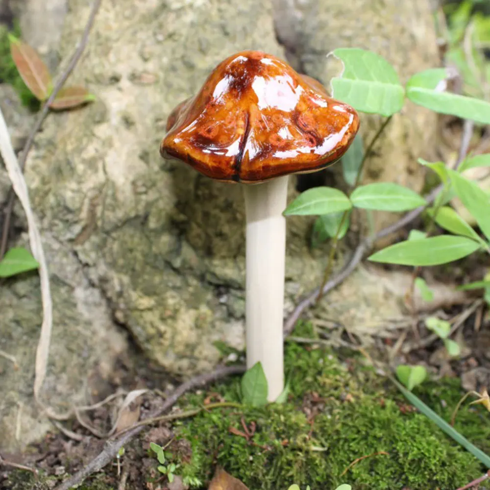 Керамические Toadstools 4 шт./компл. фигурка эмуляция миниатюрный гриб керамический гриб Красочный Сказочный пейзаж с орнаментом