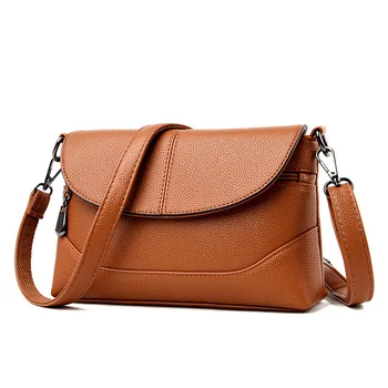

2020 summer new female bag leather soft leather messenger bag wild fashion female bag shoulder bag handbag