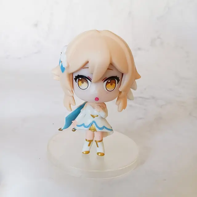 Genshin Impact Anime Cosplay Venti Diluc Paimon Amber Travelers Dolls Kawaii Cartoon Toys Gifts traveler girl