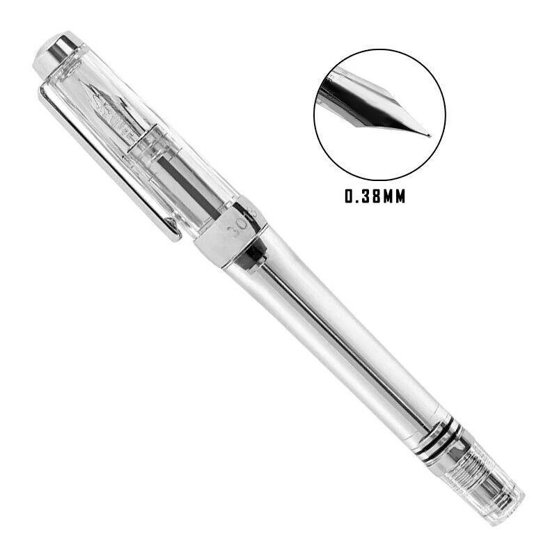 Transparentní píst fontána pero průhledný tuž pero EF F nib extra jemný velký schopnost psaní PR prodej