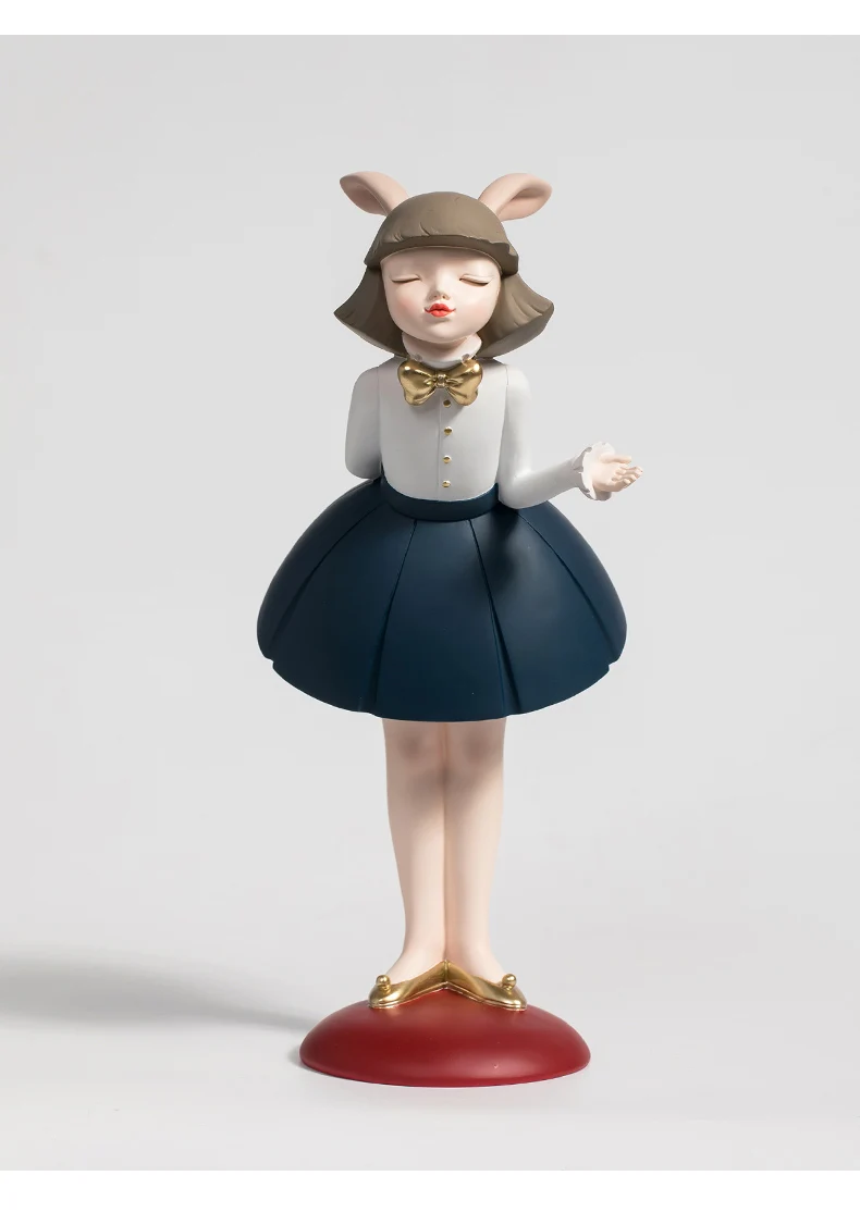 Pretty Girl Statue Table Decoration Fashion Sculpture Figurine With Tray Desk Storage Statue Multifunction Home Room Decor Gifts tiny figurines