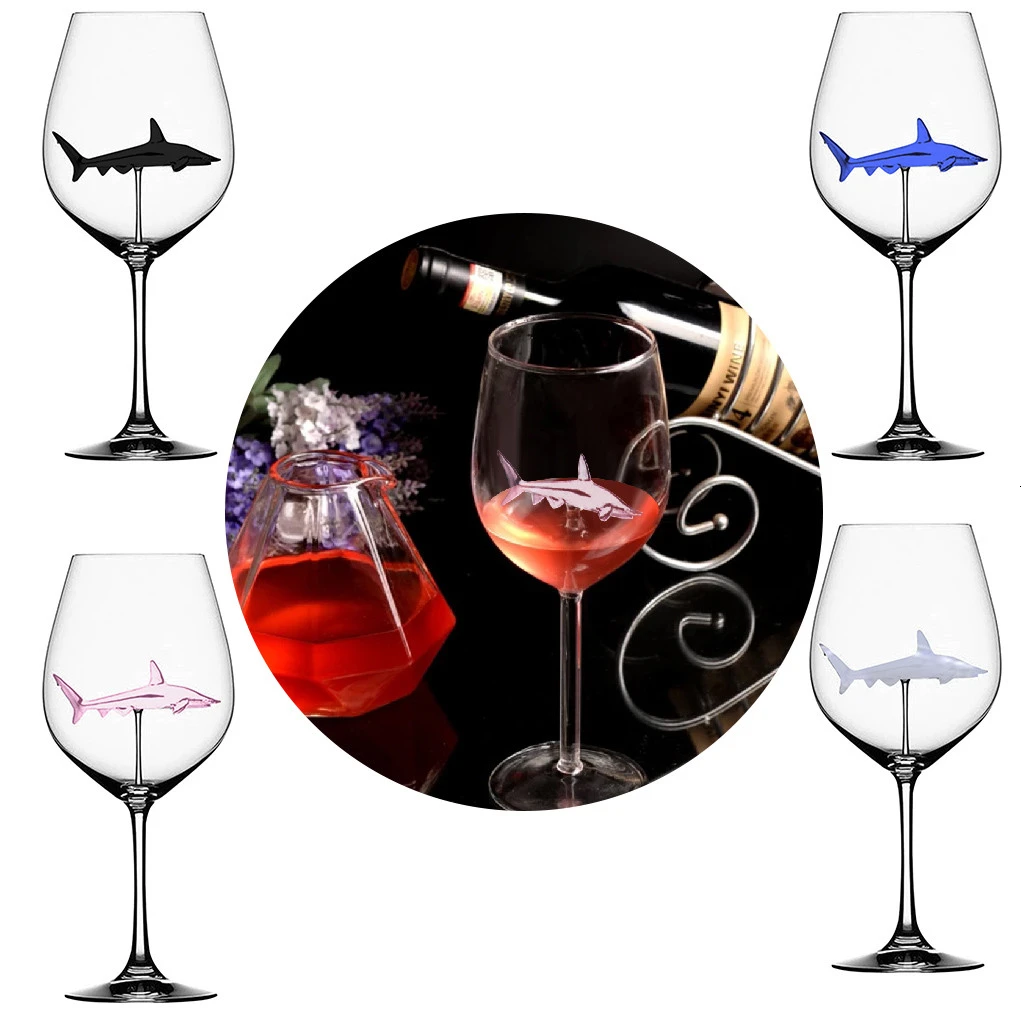 Стеклянная чашка, европейская Хрустальная стеклянная Акула, красное вино, стеклянная чашка, стеклянная бутылка вина, высокий каблук, Акула, красная винная чашка, свадебный подарок