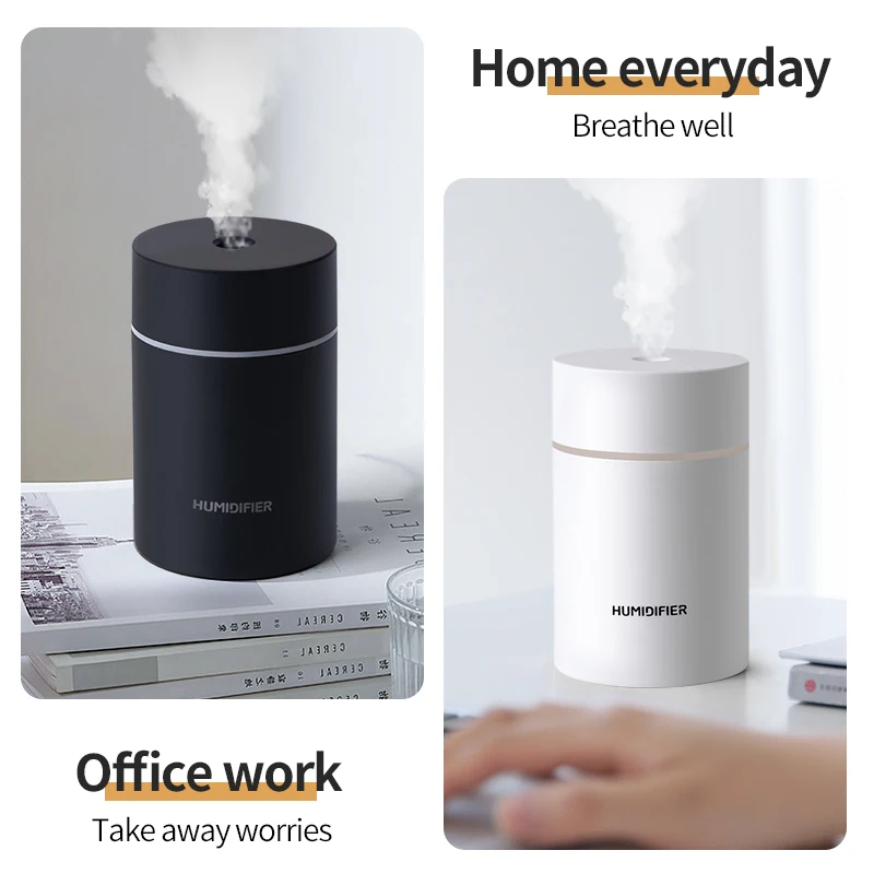 Air Humidifier Portable Mini Car 300ML Air Humidifier Soft Light For Kid Women Baby Bedroom Student Home Electronic