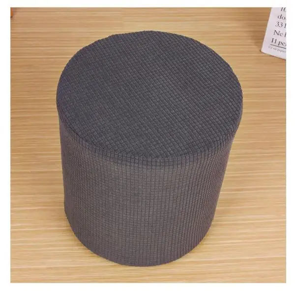 Slipcover Stretch Ottoman Furniture Protector Round Couch Sofa Cover Gray