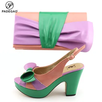 

African Wedding Italian Shoe and Bag Sets Ladies African Women's Party Shoes and Bag Sets Nigerian Women Party Pumps High HeelS