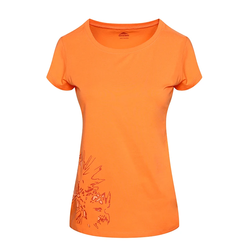 ROYALWAY спортивные женские футболки из хлопка, удобные дышащие футболки с коротким рукавом и круглым вырезом