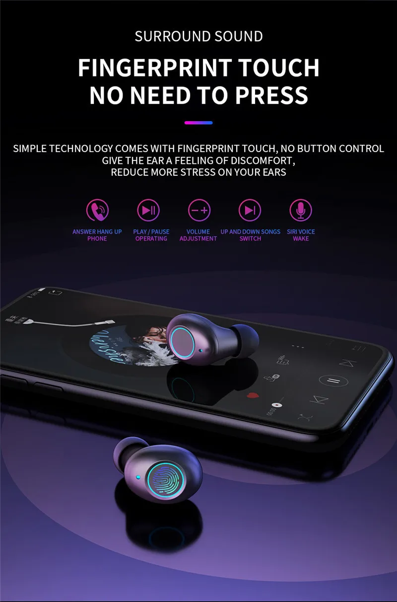 Kowkaka Bluetooth V5.0 наушники беспроводные наушники 6D стерео Спортивные Беспроводные наушники гарнитура 4000 мАч Мощность для iPhone