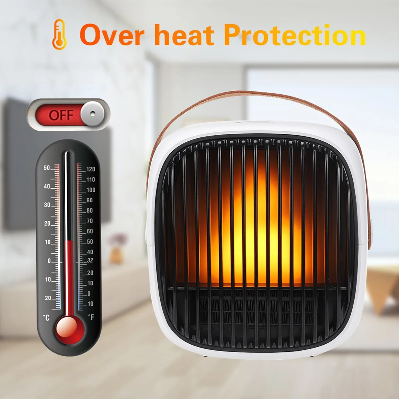 Heating Fast Space Heater Cool Air Fan for Under Desk Floor Office Home AGKupel Mini Ceramic Fan Heater 800W Portable Electric Heater with Timmer Tip-Over Overheat Protection 